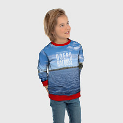 Свитшот детский Озеро Наговье, цвет: 3D-красный — фото 2