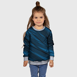 Свитшот детский Полосатый чёрно-синий, цвет: 3D-меланж — фото 2