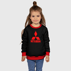 Свитшот детский Mitsubishi red logo, цвет: 3D-красный — фото 2