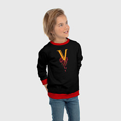 Свитшот детский Valentinos logo Cyberpunk, цвет: 3D-красный — фото 2