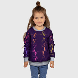 Свитшот детский Молнии на пурпурном, цвет: 3D-меланж — фото 2