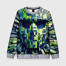 Свитшот детский Cyber face - ai art fantasy, цвет: 3D-меланж