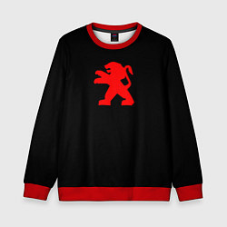Свитшот детский Peugeot red logo, цвет: 3D-красный