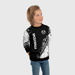 Свитшот детский Мазда: следы от шин, цвет: 3D-черный — фото 2