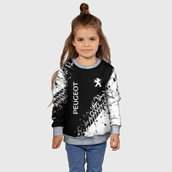 Свитшот детский Пежо: следы от шин, цвет: 3D-меланж — фото 2