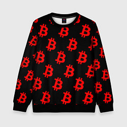 Детский свитшот Bitcoin red logo money