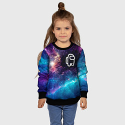Свитшот детский Among Us space game logo, цвет: 3D-черный — фото 2