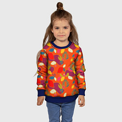 Свитшот детский Яркие ягодки-листочки, цвет: 3D-синий — фото 2