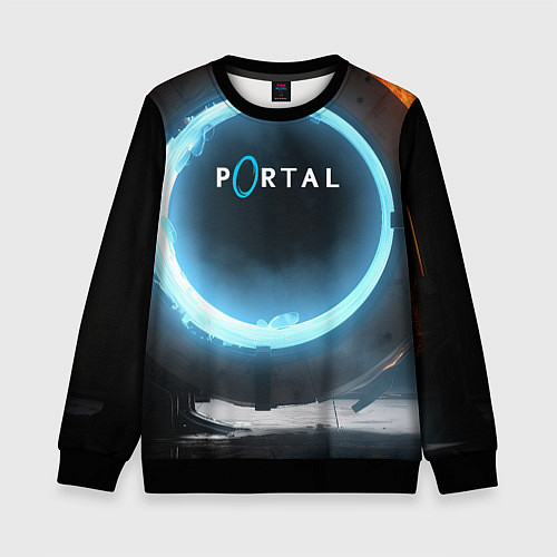Детский свитшот Portal logo game / 3D-Черный – фото 1