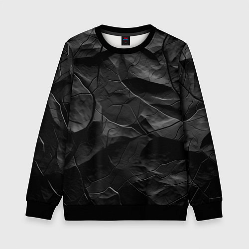 Детский свитшот Текстура темной скалы / 3D-Черный – фото 1