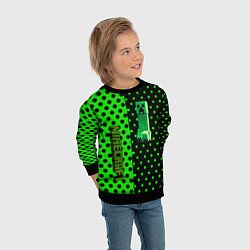 Свитшот детский Minecraft creeper pattern, цвет: 3D-черный — фото 2