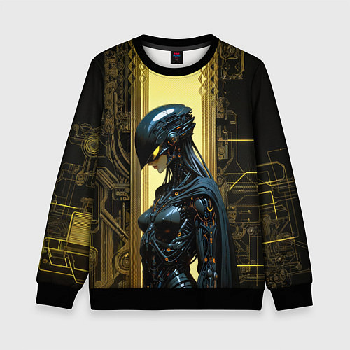 Детский свитшот Боевая женщина-андроид / 3D-Черный – фото 1