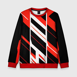 Детский свитшот Black and red stripes on a white background