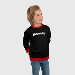 Свитшот детский Megadeth logo white, цвет: 3D-красный — фото 2