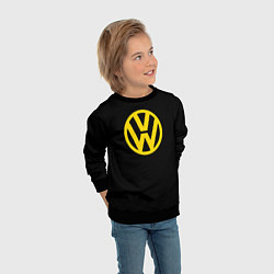 Свитшот детский Volkswagen logo yellow, цвет: 3D-черный — фото 2