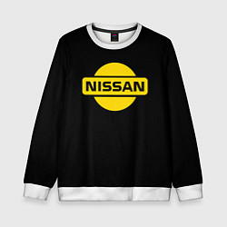 Свитшот детский Nissan yellow logo, цвет: 3D-белый