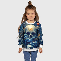 Свитшот детский Авангардная композиция с черепом - нейросеть, цвет: 3D-белый — фото 2