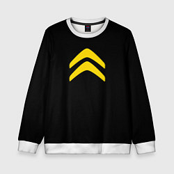 Свитшот детский Citroen logo yellow, цвет: 3D-белый