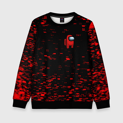 Детский свитшот Among us текстура краски / 3D-Черный – фото 1