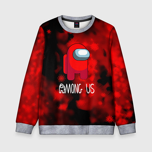 Детский свитшот Among us красный / 3D-Меланж – фото 1