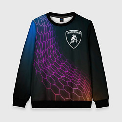 Детский свитшот Lamborghini neon hexagon