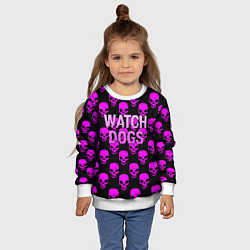 Свитшот детский Watch dogs neon skull, цвет: 3D-белый — фото 2