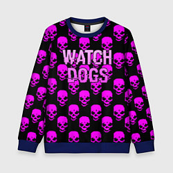 Свитшот детский Watch dogs neon skull, цвет: 3D-синий