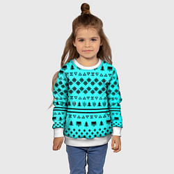 Свитшот детский Ведьмак зимний паттерн, цвет: 3D-белый — фото 2