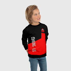 Свитшот детский Амонг ас геометрия красный, цвет: 3D-черный — фото 2