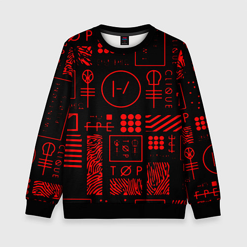 Детский свитшот Twenty one pilots pattern rock / 3D-Черный – фото 1