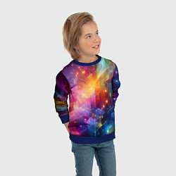 Свитшот детский Геометрический неоновый космос - нейросеть, цвет: 3D-синий — фото 2