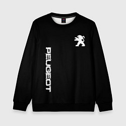Свитшот детский Peugeot logo white, цвет: 3D-черный