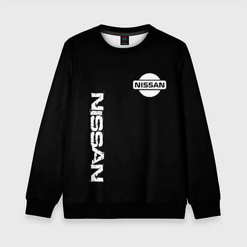 Детский свитшот Nissan logo white auto / 3D-Черный – фото 1