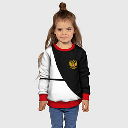Свитшот детский Герб РФ текстура спорт, цвет: 3D-красный — фото 2