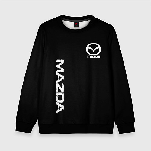 Детский свитшот Mazda white logo / 3D-Черный – фото 1