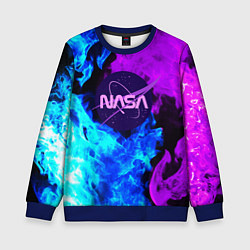 Свитшот детский NASA neon flame, цвет: 3D-синий