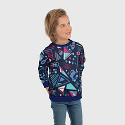 Свитшот детский Яркий абстрактный узор для спорта, цвет: 3D-синий — фото 2