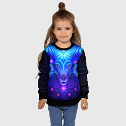 Свитшот детский Знак зодиака овен, цвет: 3D-черный — фото 2