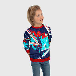 Свитшот детский Яркий абстрактный узор для спорта, цвет: 3D-красный — фото 2
