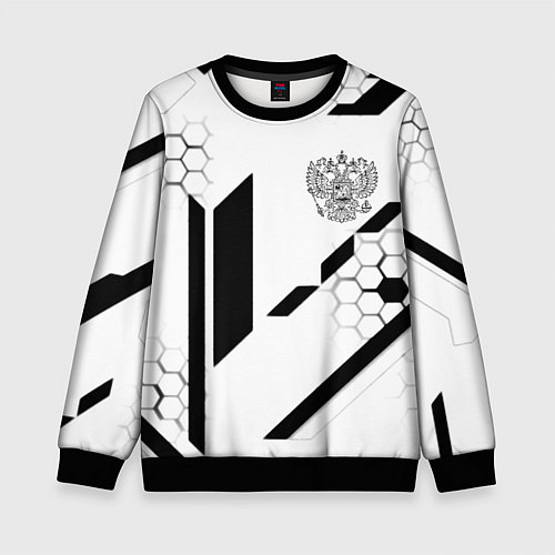 Детский свитшот Герб Рф текстура геймер / 3D-Черный – фото 1
