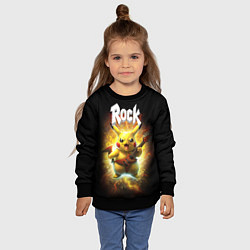 Свитшот детский Пикачу рокер с электрогитарой, цвет: 3D-черный — фото 2
