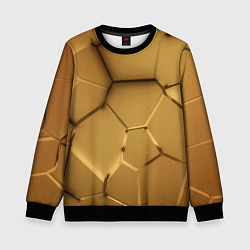Свитшот детский Золотые неоновые плиты в разломе, цвет: 3D-черный