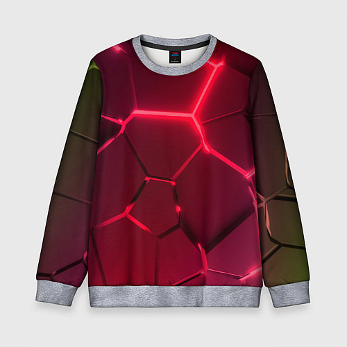 Детский свитшот Маджента неоновые плиты в разломе / 3D-Меланж – фото 1