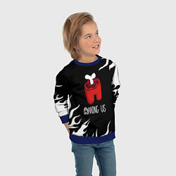 Свитшот детский Among us fire game, цвет: 3D-синий — фото 2