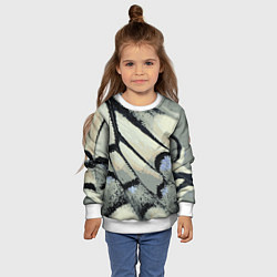 Свитшот детский Абстракция - крыло бабочки, цвет: 3D-белый — фото 2