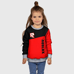 Свитшот детский Roblox geometry red, цвет: 3D-меланж — фото 2
