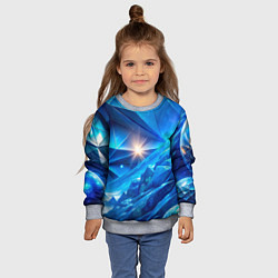 Свитшот детский Синяя объемная абстракция со вспышкой, цвет: 3D-меланж — фото 2