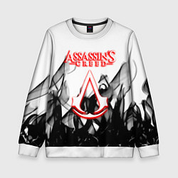 Свитшот детский Assassins Creed огненное лого гейм, цвет: 3D-белый