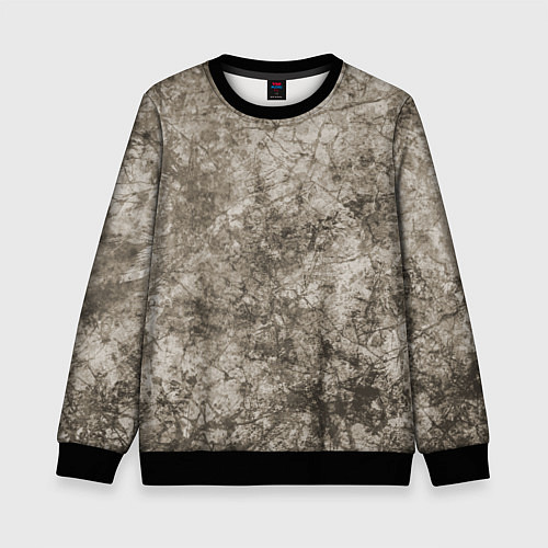 Детский свитшот Абстракция - серый грязный гранж / 3D-Черный – фото 1