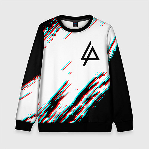 Детский свитшот Linkin park краски глитч / 3D-Черный – фото 1